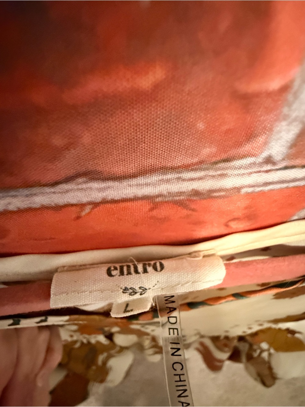 entro Coral & Cream Floral Boho Top - Picture 3 of 3